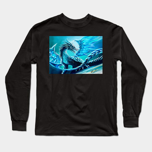 Ice Dragon Long Sleeve T-Shirt by Artbythree